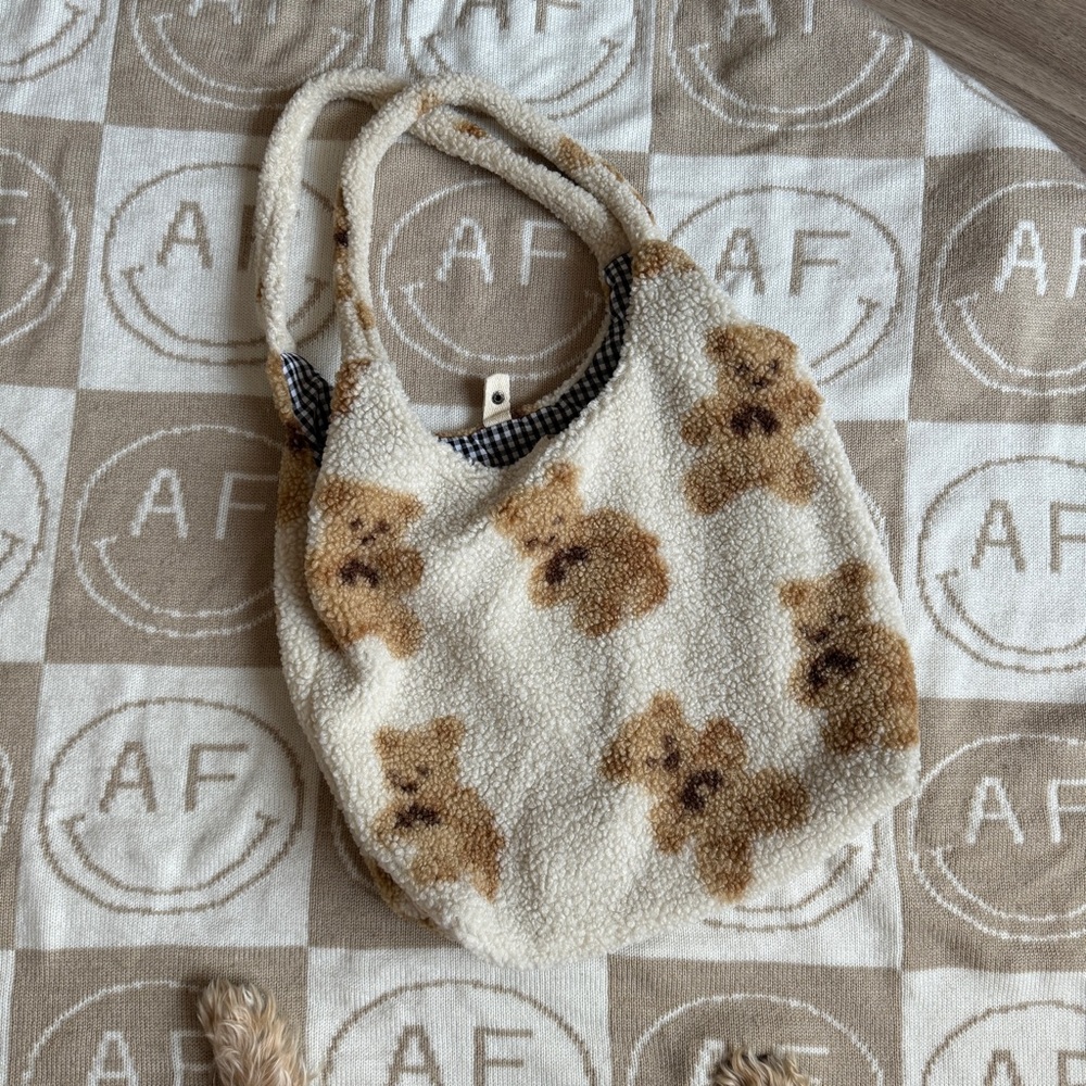 Teddy Bear Shearling Tote Bag